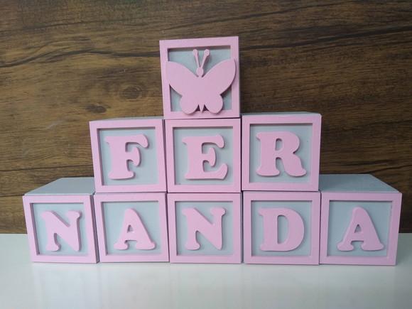 Kit com 9 Cubos 5×5 com Molduras em mdf Decorativos