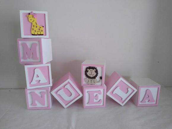 Kit com 9 Cubos 5×5 com Molduras em mdf Decorativos