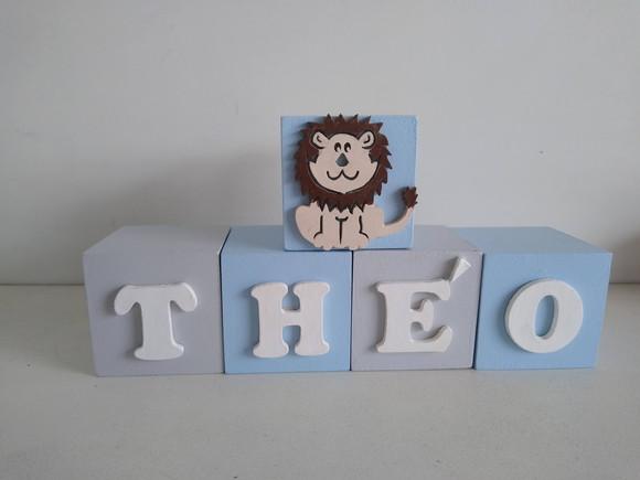 Kit de Cubos com 6 Cubos em mdf Tema Safari Tamanhos 7×7