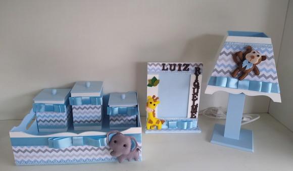 Kit Higiene para Bebê Completo Tema Safari com Porta Materni