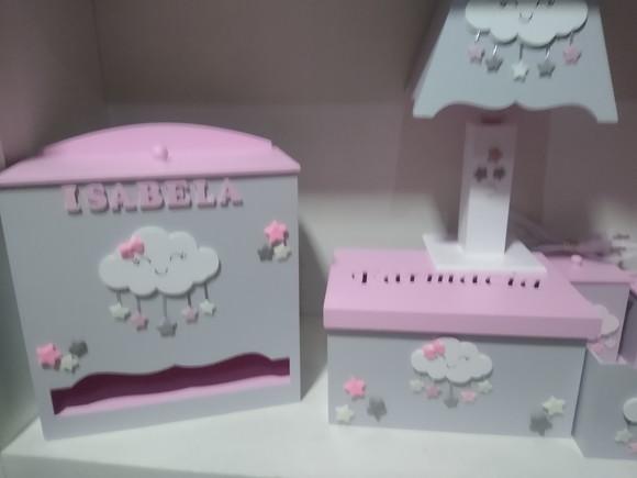 Kit Higiene para Bebê com Porta Maternidade Tema Chuva de Be