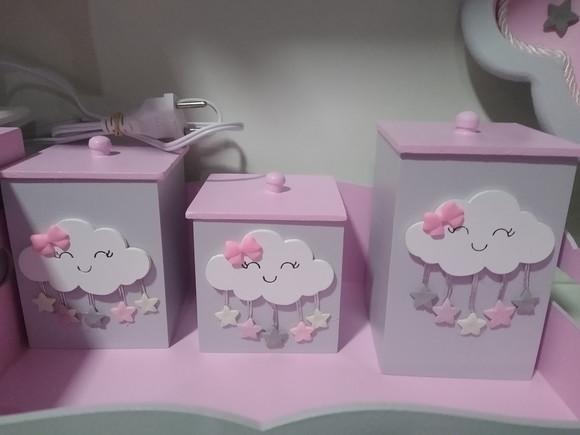 Kit Higiene para Bebê com Porta Maternidade Tema Chuva de Be