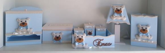 Kit Higiene para Bebê em mdf Completo