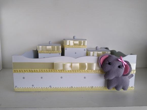 Kit Higiene para Bebê em mdf Safari Menina
