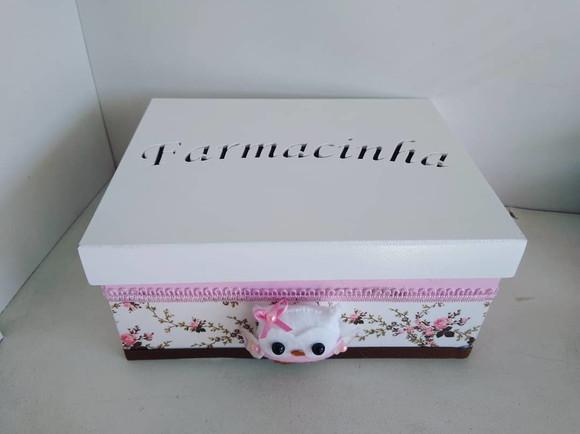 Kit Higiene para Bebê em mdf Decorado Tema Corujinhas
