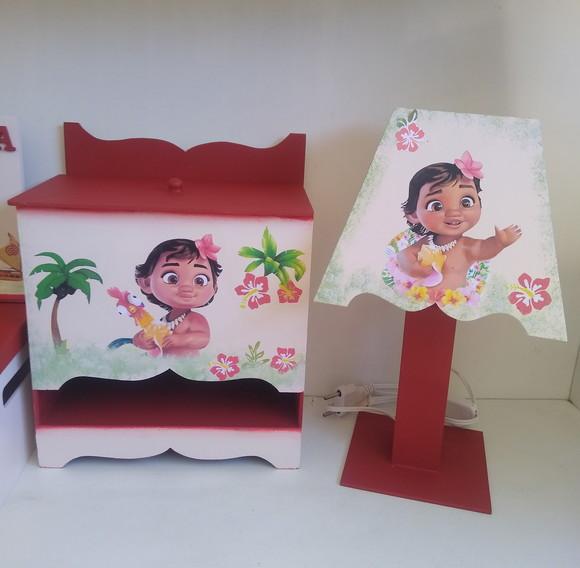 Kit Higiene para Bebê em mdf Tema Moana Baby