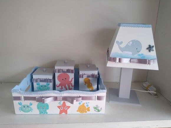 Kit Higiene para Bebê Tema Fundo do Mar
