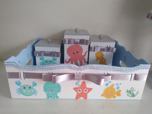 Kit Higiene para Bebê Tema Fundo do Mar