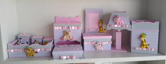 Kit Higiene para Bebê Tema Safari Bichinhos da Floresta