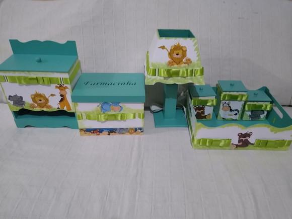 Kit Higiene para Bebê Tema Safari Bichinhos da Floresta