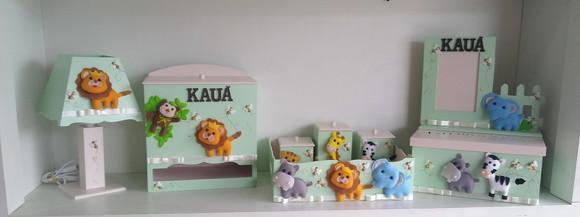 Kit Higiene para Bebê Tema Safari com 5 Peças