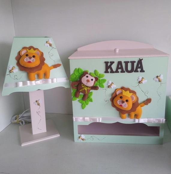 Kit Higiene para Bebê Tema Safari com 5 Peças