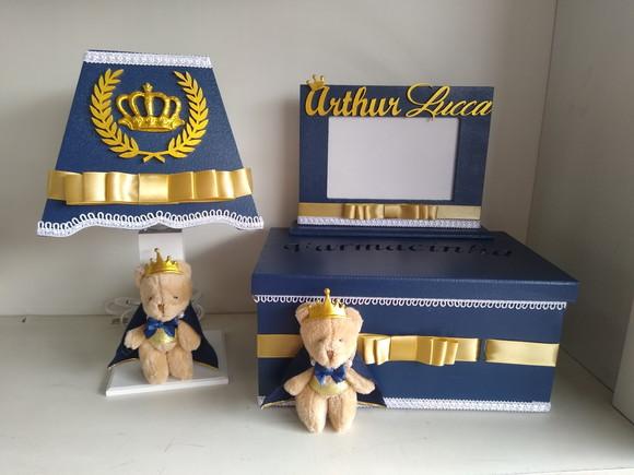 Kit Higiene para Bebê Tema Ursinho Príncipe Completo