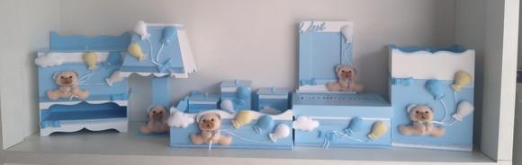 Kit Higiene para Bebê Ursinho com Balões