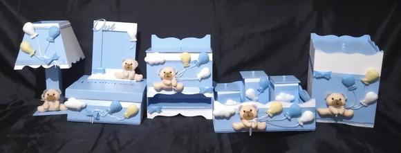 Kit Higiene para Bebê Ursinho com Balões