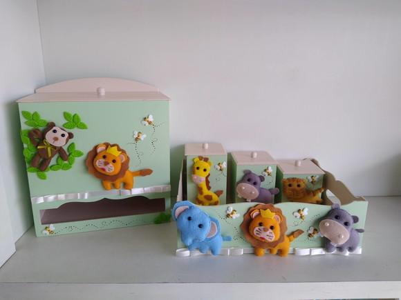 Kit Higiene Tema Safari com 3 Peças