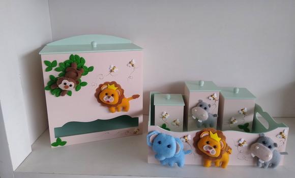 Kit Higiene Tema Safari com 3 Peças