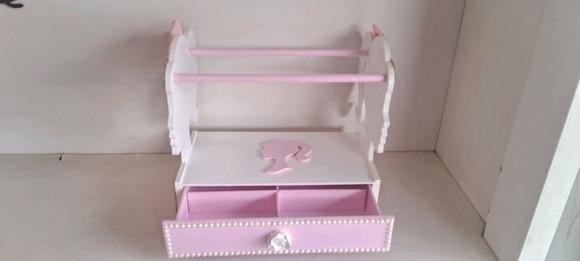 Porta Laços com Gaveta e Suporta para Tiaras