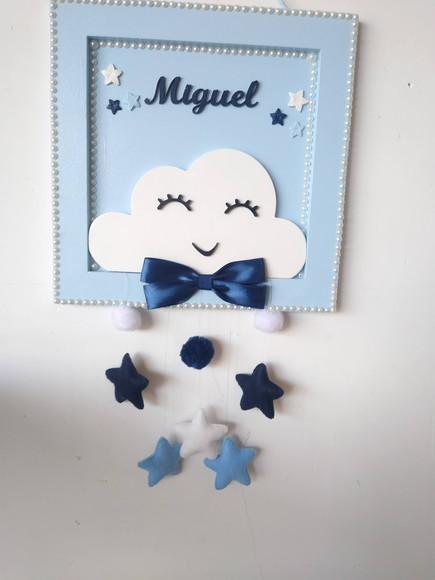 Porta Maternidade em mdf Tema Chuva de Bençãos Menino