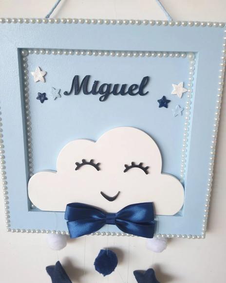 Porta Maternidade em mdf Tema Chuva de Bençãos Menino