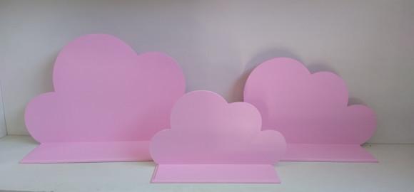 Trio de Prateleiras Nuvens em mdf