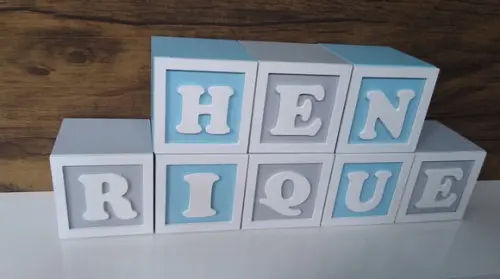 9 Cubos Decorativos em mdf Também 6×6 com Molduras
