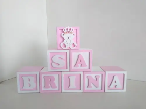 9 Cubos Decorativos em mdf Também 6×6 com Molduras