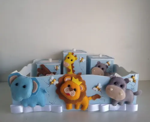 Cesta com 3 Potes em Vários Temas e Cores