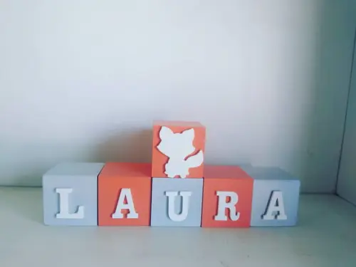 Kit com 13 Cubos Personalizados com Letras Cubos 5×5