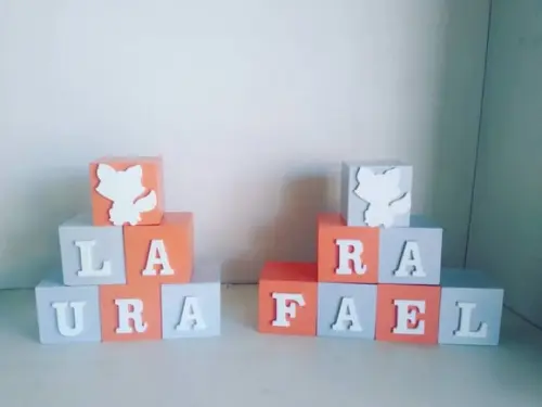 Kit com 13 Cubos Personalizados com Letras Cubos 5×5