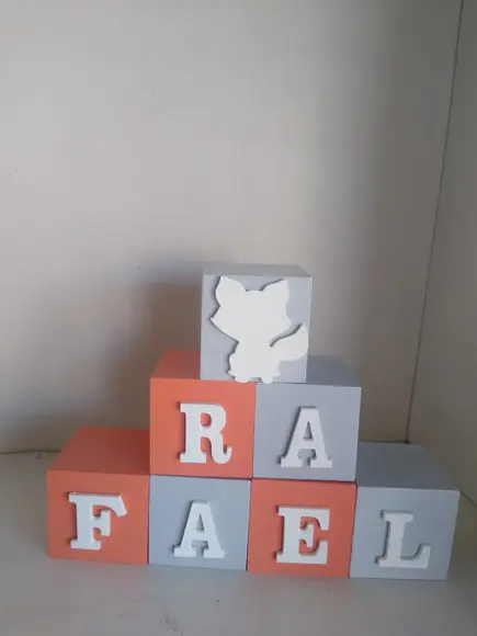 Kit com 13 Cubos Personalizados com Letras Cubos 5×5