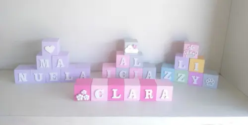 Kit com 13 Cubos Personalizados com Letras Cubos 5×5
