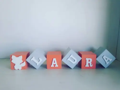 Kit com 13 Cubos Personalizados com Letras Cubos 5×5