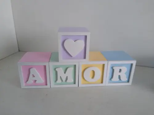 Kit com 5 Cubos 10×10 com Molduras Decorados