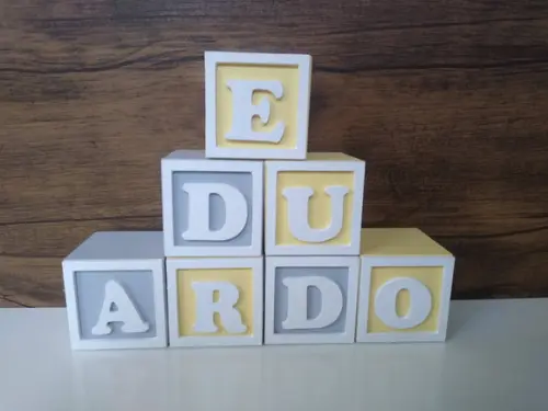 Kit com 5 Cubos 7×7 com Molduras em mdf Decorados