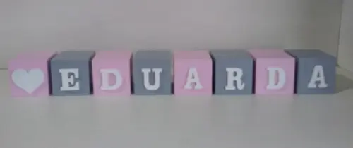 Kit com 7 Cubo com Nome5×5