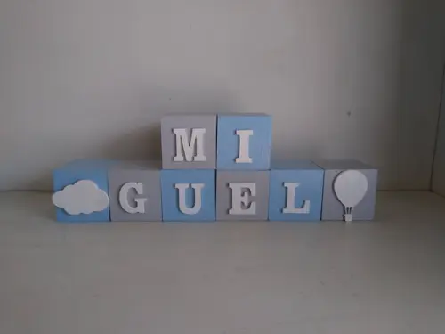 Kit com 7 Cubos 5×5 com Letras Personalizados