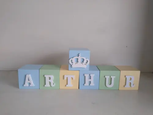 Kit com 7 Cubos 5×5 com Letras Personalizados