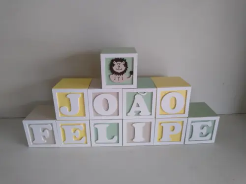 Kit com 8 Cubos 10×10 cm com Molduras Decorados