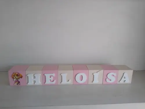 Kit com 8 Cubos Decorativos com Letras 7×7