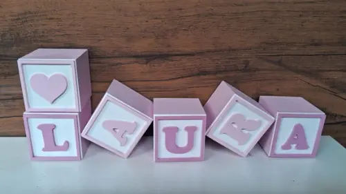 Kit com 9 Cubos 10×10cm com Molduras Decorados
