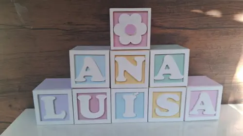 Kit com 9 Cubos 10×10cm com Molduras Decorados