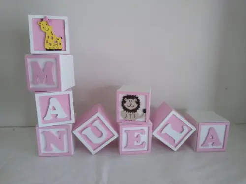 Kit com 9 Cubos 5×5 com Molduras em mdf Decorativos