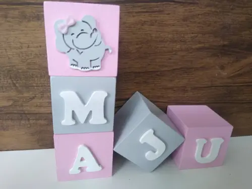 Kit com 9 Cubos 5×5 com Molduras em mdf Decorativos