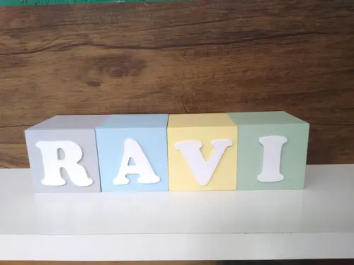 Kit de Cubos com 4 Cubos em mdf 7×7 Cubos Personalizados