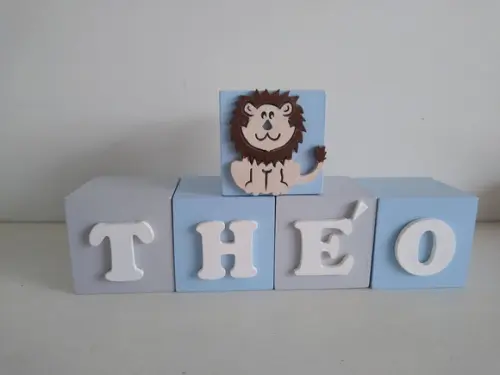 Kit de Cubos com 6 Cubos em mdf Tema Safari Tamanhos 7×7
