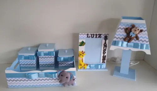 Kit Higiene para Bebê Completo Tema Safari com Porta Materni