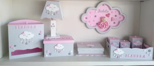 Kit Higiene para Bebê com Porta Maternidade Tema Chuva de Be
