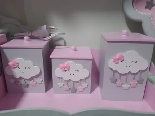 Kit Higiene para Bebê com Porta Maternidade Tema Chuva de Be
