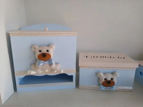 Kit Higiene para Bebê em mdf Completo